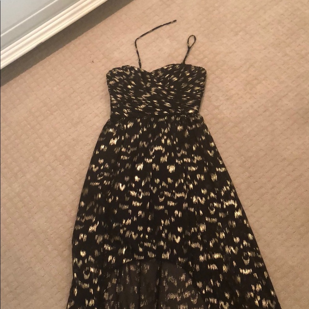 Black & gold floor length dress